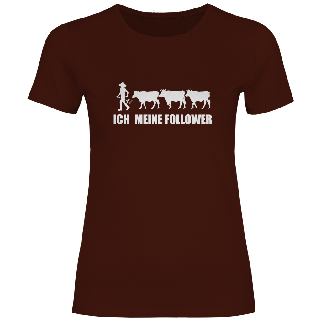Ich und meine Follower (Kühe) - Damen Shirt - Bauer sucht Shirt - Geschenke - Landwirtschaft - Bauer - Dorfkind - XS
