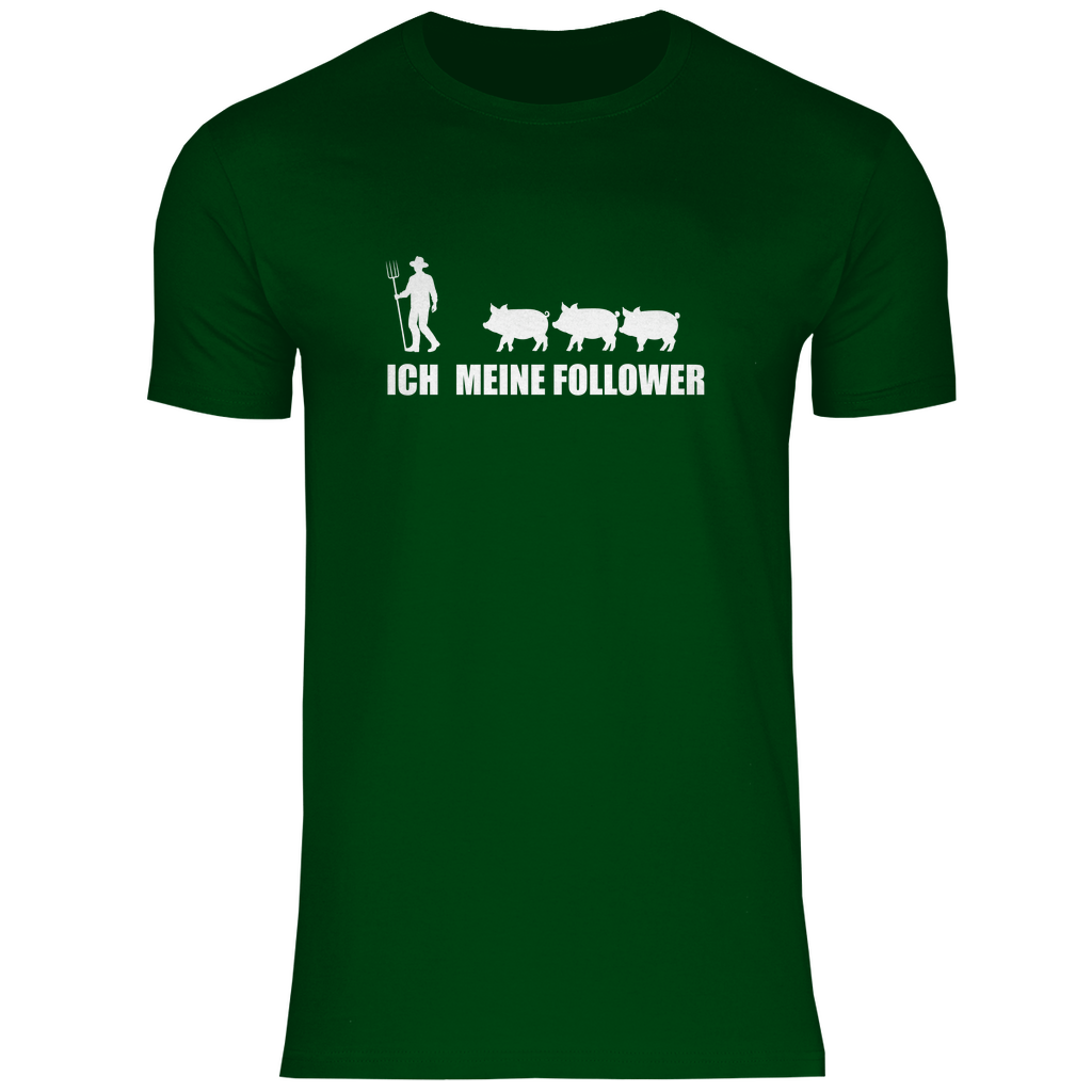 Ich und meine Follower (Schweine) - Herren Shirt - Bauer sucht Shirt - Geschenke - Landwirtschaft - Bauer - Dorfkind - XS