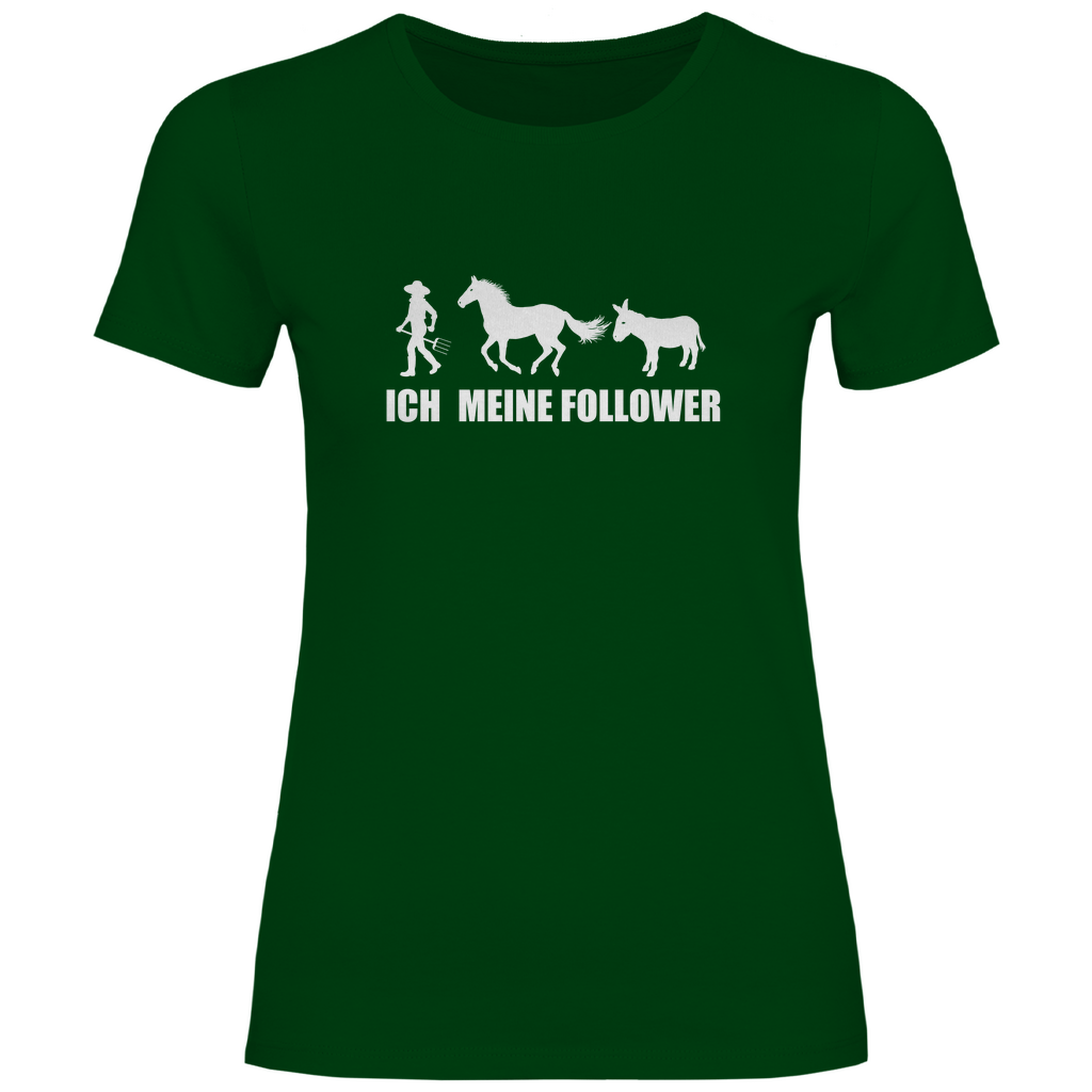 Ich und meine Follower (Pferd & Esel) - Damen Shirt - Bauer sucht Shirt - Geschenke - Landwirtschaft - Bauer - Dorfkind - XS